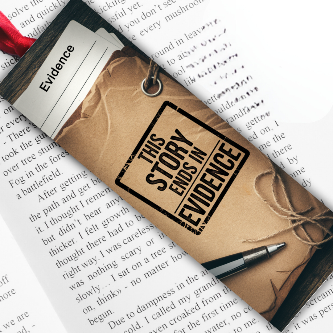 Crime Mystery Bookmark: This Story Ends in Evidence