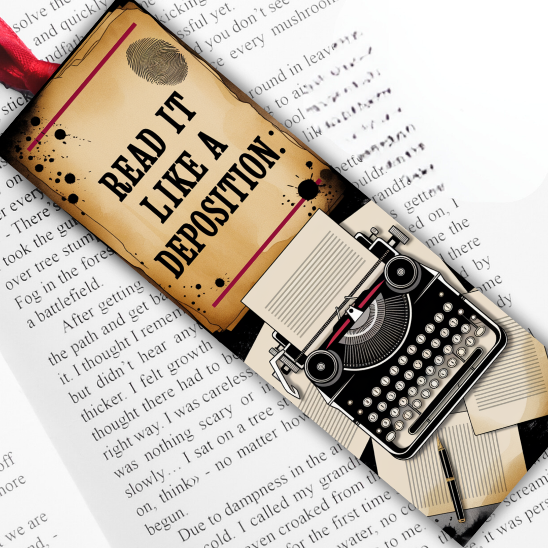 Crime Mystery Bookmark: Read It Like a Deposition