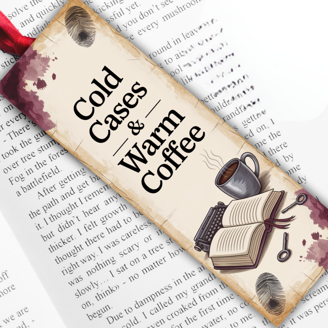 Crime Mystery Bookmark: Cold Cases & Warm Coffee