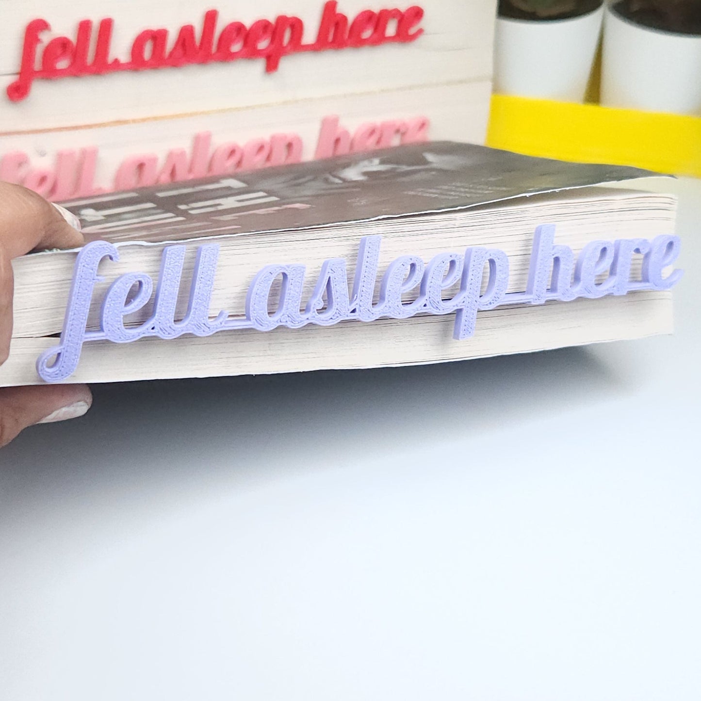 Fell Asleep Here – Book Side Bookmark - Light Purple