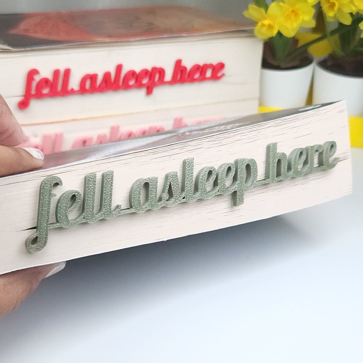 Fell Asleep Here Bookmark Page Insert Bookmark | Reading Accessory | Book Lover Gift - Olive Green