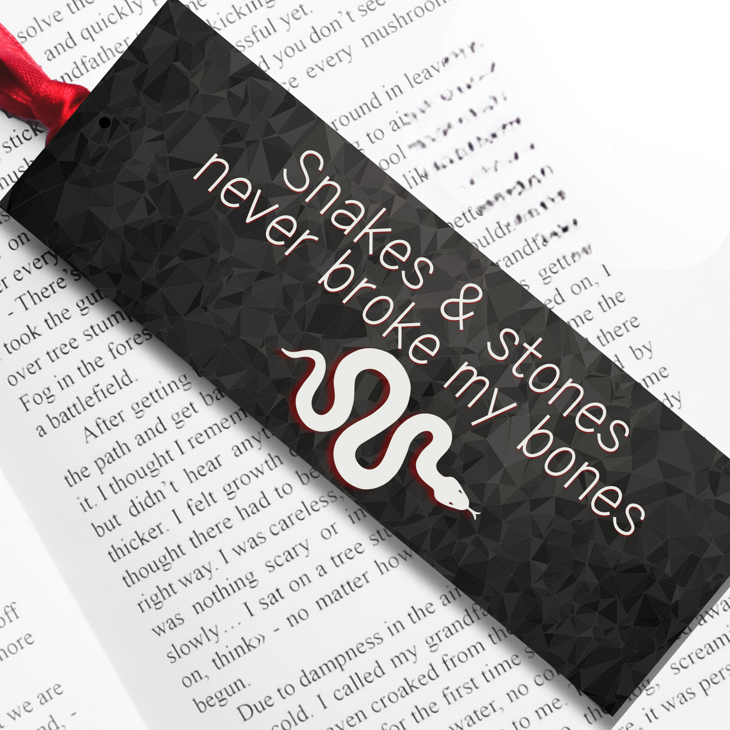 Taylor Swift Affirmation Lyrics Bookmark - 'Snakes and stones never broke my bones'