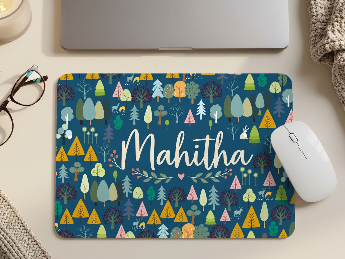 Personalised Evergreen Bookshelf Mouse Pad