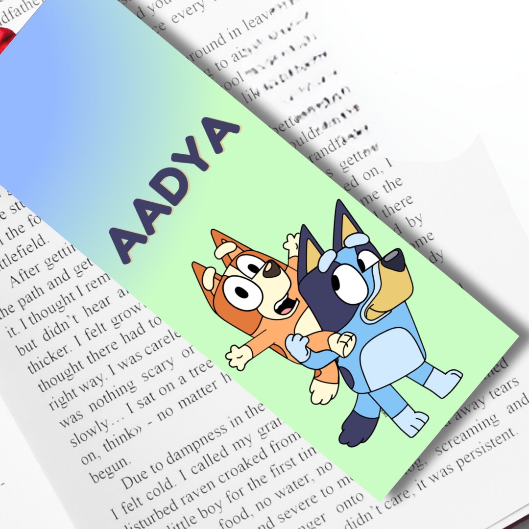 Bluey Inspired Felt Bookmark - Personalised