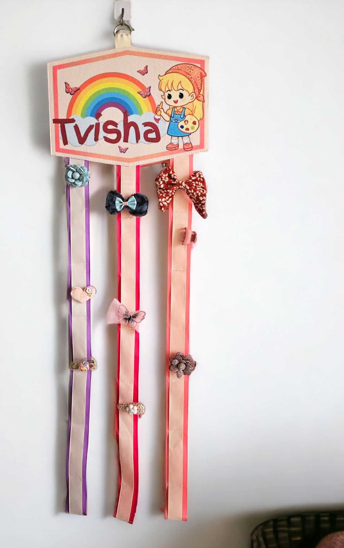 Personalized Felt Bow Holder - Stylish Hair Accessory Organizer