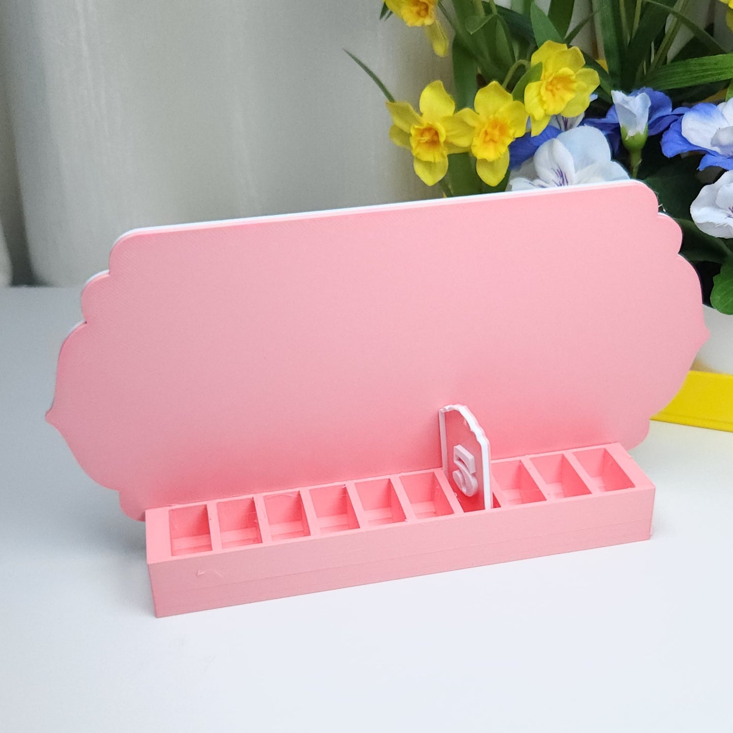 Book Reading Tracker / Counter Sign - Pink and White