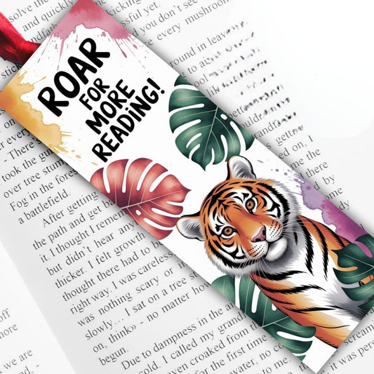 Bookmark with quote 'Roar for More Reading"