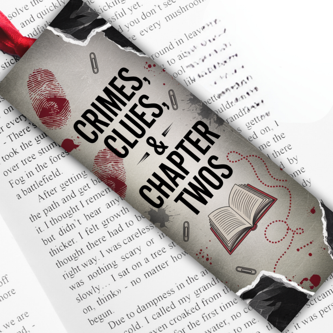 Crime Mystery Bookmark: Crimes, Clues & Chapter Twos