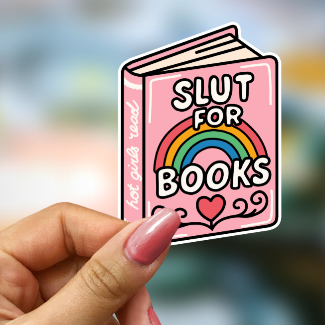 Bookish Vinyl Holographic Sticker - Slut For Books