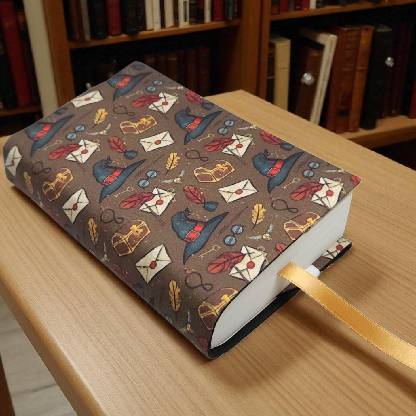 Wizardry Harry Potter Inspired Fabric Dust Jacket — Protect Your Books in Style