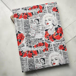 Vintage Hollywood Rose Book Fabric Dust Jacket — Protect Your Books in Style