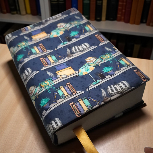 Bookish Theme Fabric Dust Jacket — Protect Your Books in Style