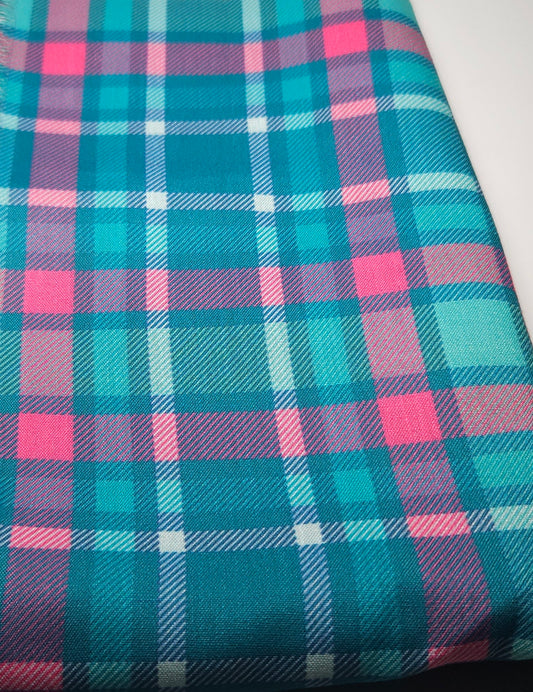 Madras Checks Emerald Fabric Dust Jacket — Protect Your Books in Style