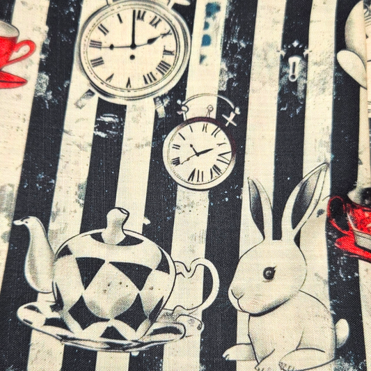 Alice in Wonderland Mad Hatter Fabric Dust Jacket — Protect Your Books in Style