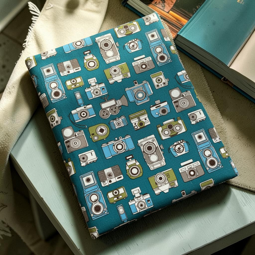 Camera Fabric Dust Jacket — Protect Your Books in Style - Gift for Photographer Reader