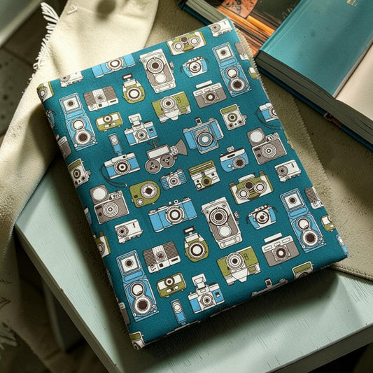 Camera Fabric Dust Jacket — Protect Your Books in Style - Gift for Photographer Reader