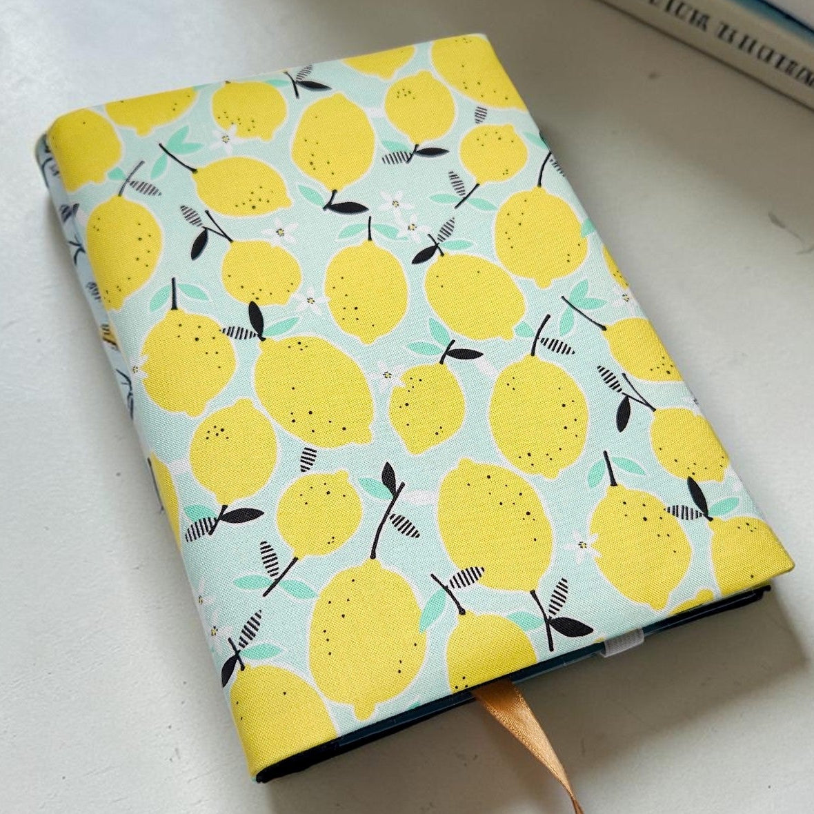 Summer Lemon Fabric Dust Jacket — Protect Your Books in Style
