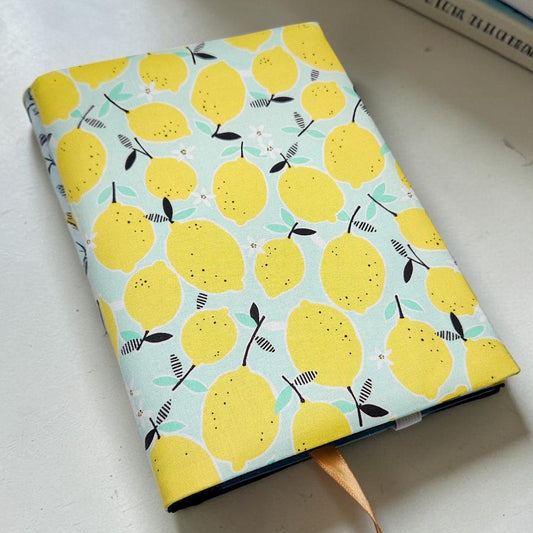 Summer Lemon Fabric Dust Jacket — Protect Your Books in Style