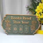 Book Reading Tracker / Counter Sign - Olive Green