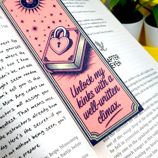 Spicy Bookmarks: "Unlock my kinks with a well-written climax"