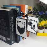 Bookshelf Genre Divider Sign | 3D Printed Bookish Shelf Sign | Book Organizer Black White Sign