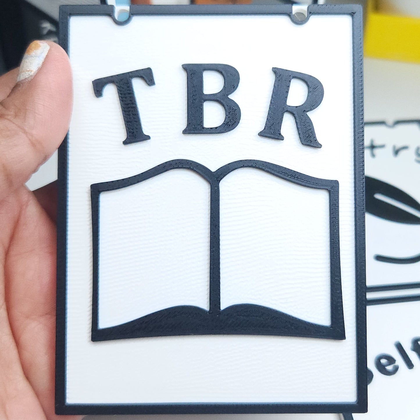 Bookshelf Genre Divider Sign | 3D Printed Bookish Shelf Sign | Book Organizer Black White Sign