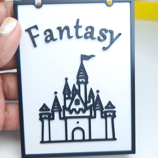 Bookshelf Fantasy Genre Divider Sign | 3D Printed Bookish Shelf Sign | Book Organizer Black White Sign