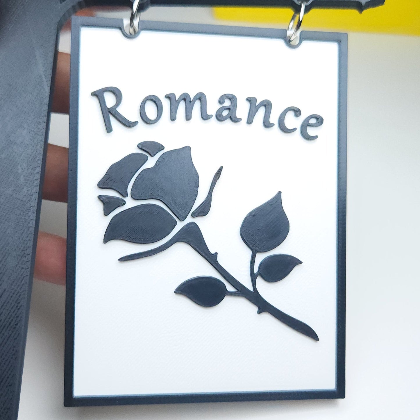 Bookshelf Genre Divider Sign | 3D Printed Bookish Shelf Sign | Book Organizer Black White Sign
