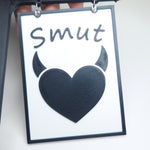 Bookshelf Smut Genre Divider Sign | 3D Printed Bookish Shelf Sign | Book Organizer Black White Sign