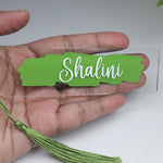 Personalised Acrylic Name Bookmark with Tassel | Custom Book Lover Gift Green