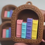 Mini Bookshelf Nook Clicker Keychain | Bookish Fidget | 3D Printed Mini Library Charm