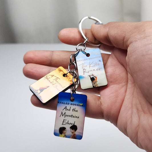 Miniature Book Trio Keychain – Khaled Hosseini - The Kite Runner, A Thousand Splendid Suns, And the Mountains Echoed