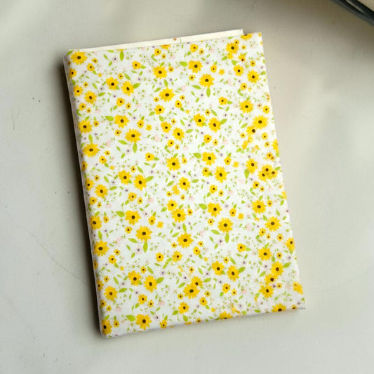Sunny Daisy Field Book Fabric Dust Jacket — Protect Your Books in Style