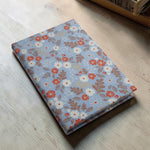 Dusty Blue Meadow Book Fabric Dust Jacket — Protect Your Books in Style