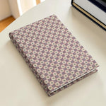 Vintage Mauve Geo Floral Book Fabric Dust Jacket — Protect Your Books in Style