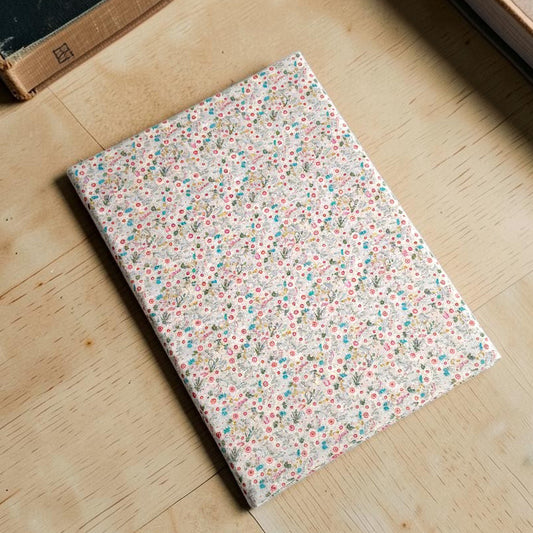 Pastel Meadow Sprig Book Fabric Dust Jacket — Protect Your Books in Style