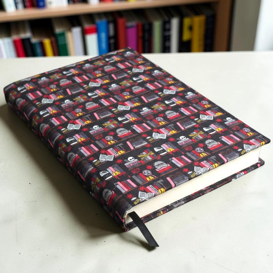 Crime Thriller Bookshelf Bookish Fabric Dust Jacket — Protect Your Books in Style