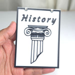 Bookshelf History Genre Divider Sign | 3D Printed Bookish Shelf Sign | Book Organizer Black White Sign