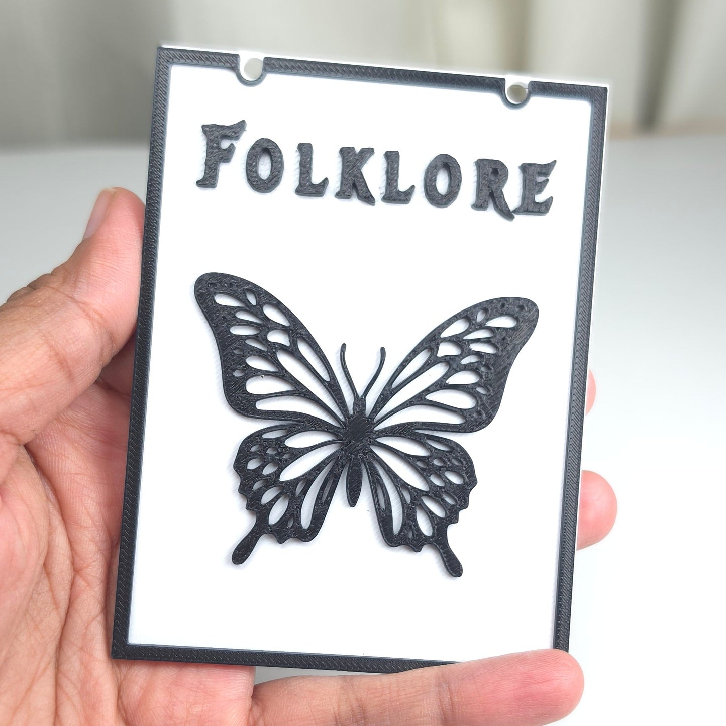 Bookshelf Folklore Genre Divider Sign | 3D Printed Bookish Shelf Sign | Book Organizer Black White Sign
