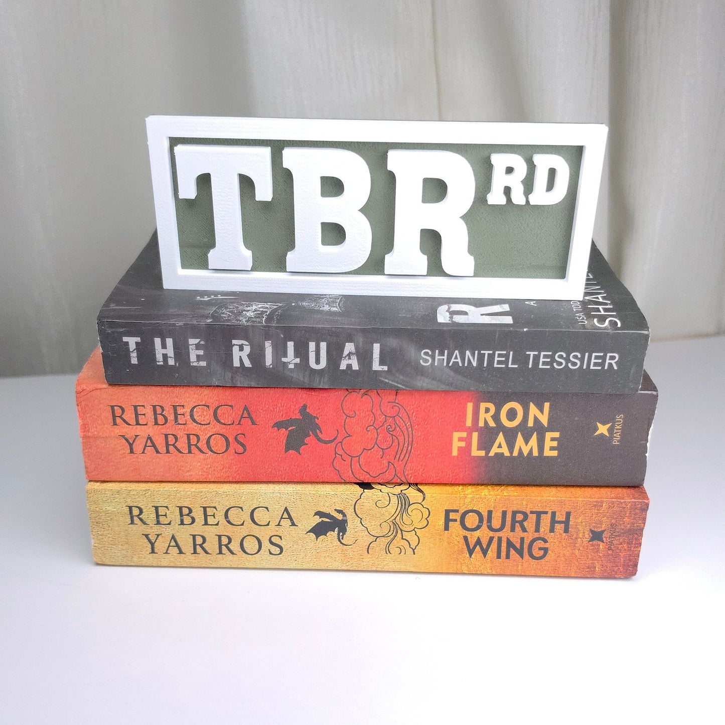 TBR Rd Library Bookshelf Sign - Olive Green