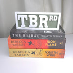 TBR Rd Library Bookshelf Sign - Olive Green