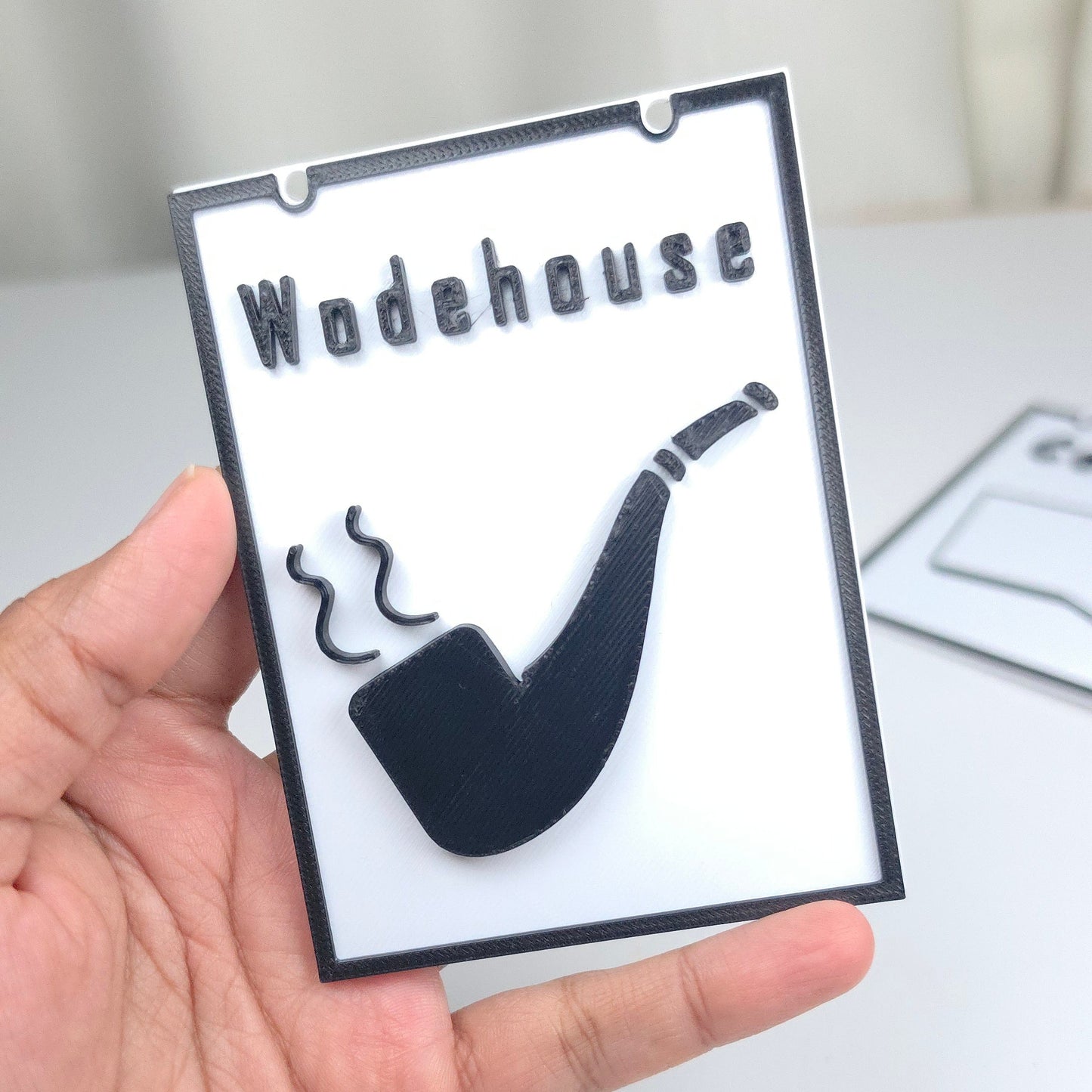 Bookshelf Wodehouse Genre Divider Sign | 3D Printed Bookish Shelf Sign | Book Organizer Black White Sign