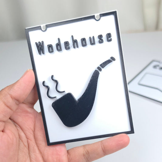 Bookshelf Wodehouse Genre Divider Sign | 3D Printed Bookish Shelf Sign | Book Organizer Black White Sign