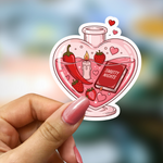 Bookish Vinyl Holographic Sticker - Smutty Nights Heart Bottle