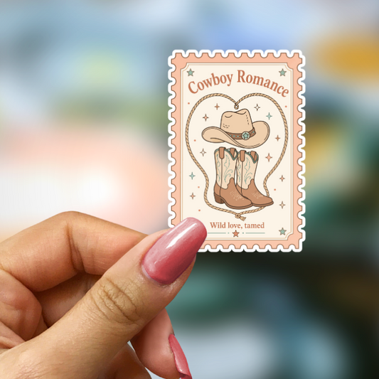 Bookish Vinyl Holographic Sticker - Cowboy Romance