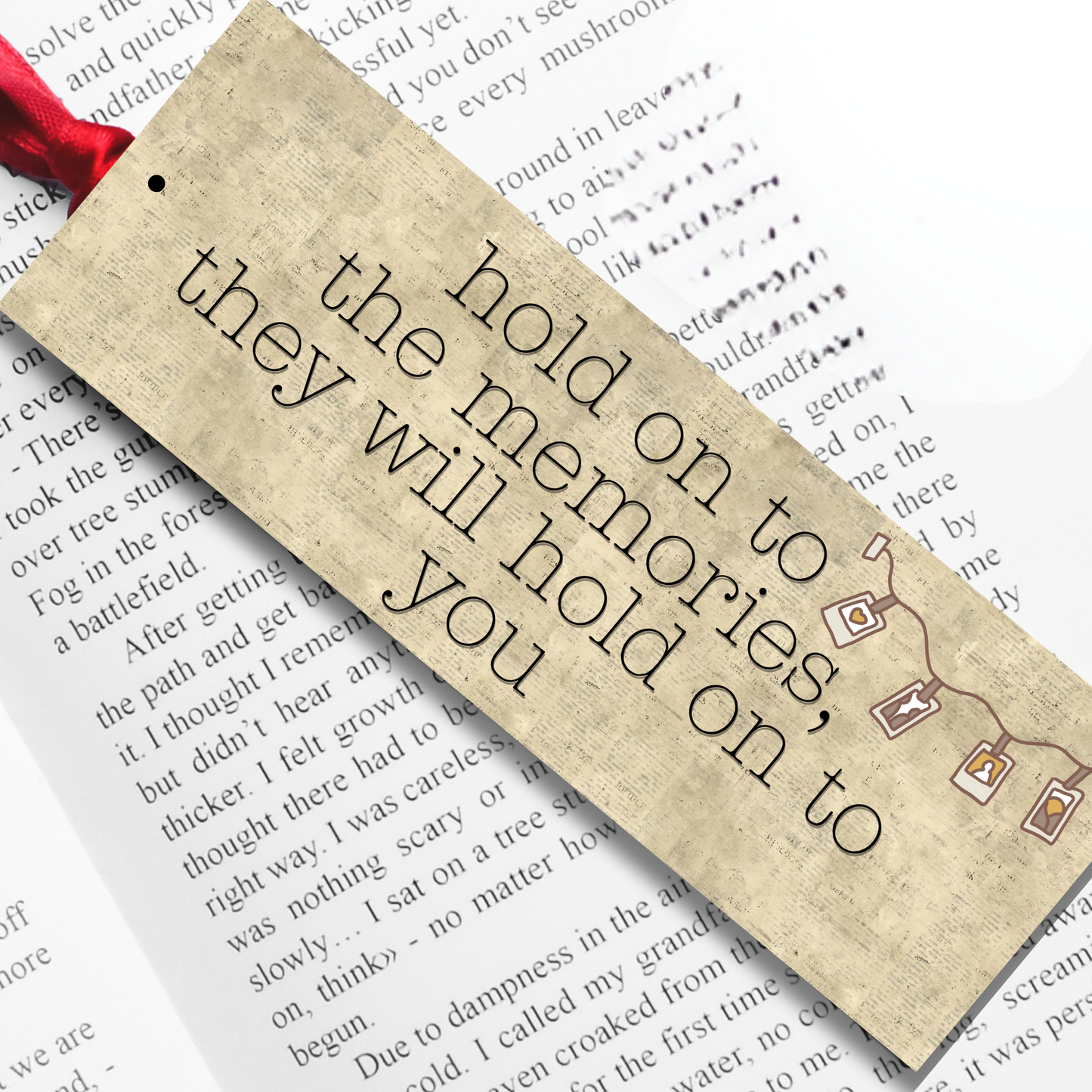Taylor Swift Affirmation Lyrics Bookmark - 'Hold on to the memories, they will hold on to you'