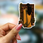 Bookish Vinyl Holographic Sticker - Saree Girl Back Reading