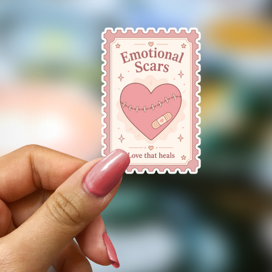 Bookish Vinyl Holographic Sticker - Emotional Scars