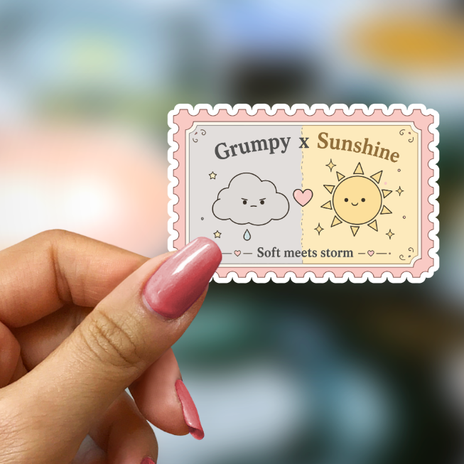Bookish Vinyl Holographic Sticker - Grumpy x Sunshine