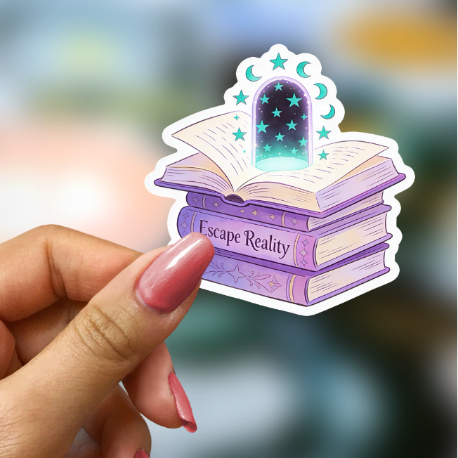 Bookish Vinyl Holographic Sticker - Escape Reality